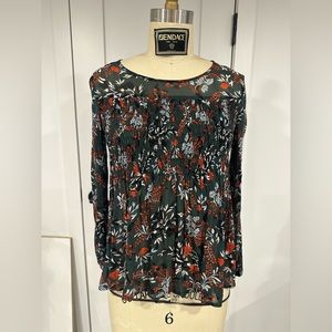 MAJE smocked floral top